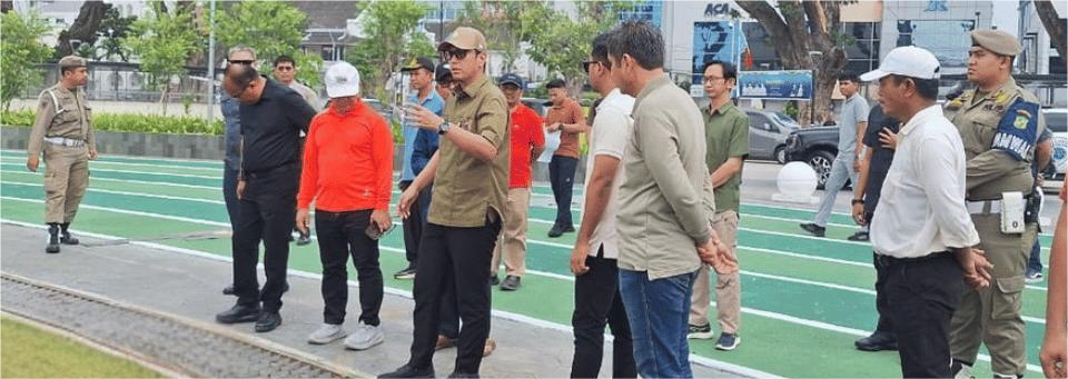 Giat Trantibum  peninjauan Bapak Walikota pada persiapan Sholat Idul Fitri di Lapangan Merdeka