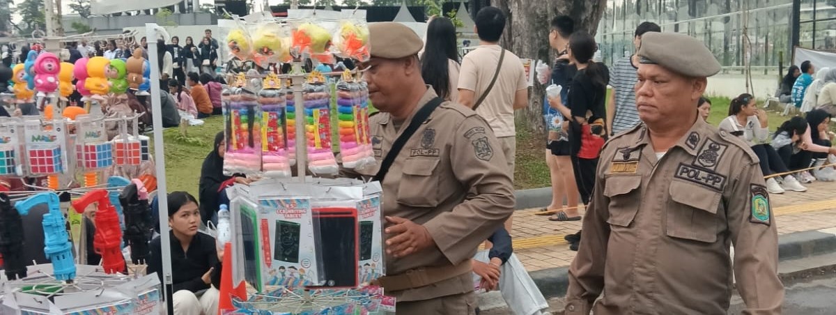 Kegiatan PAM Trantibum CFD (Car Free Day) di Lapangan Merdeka Medan