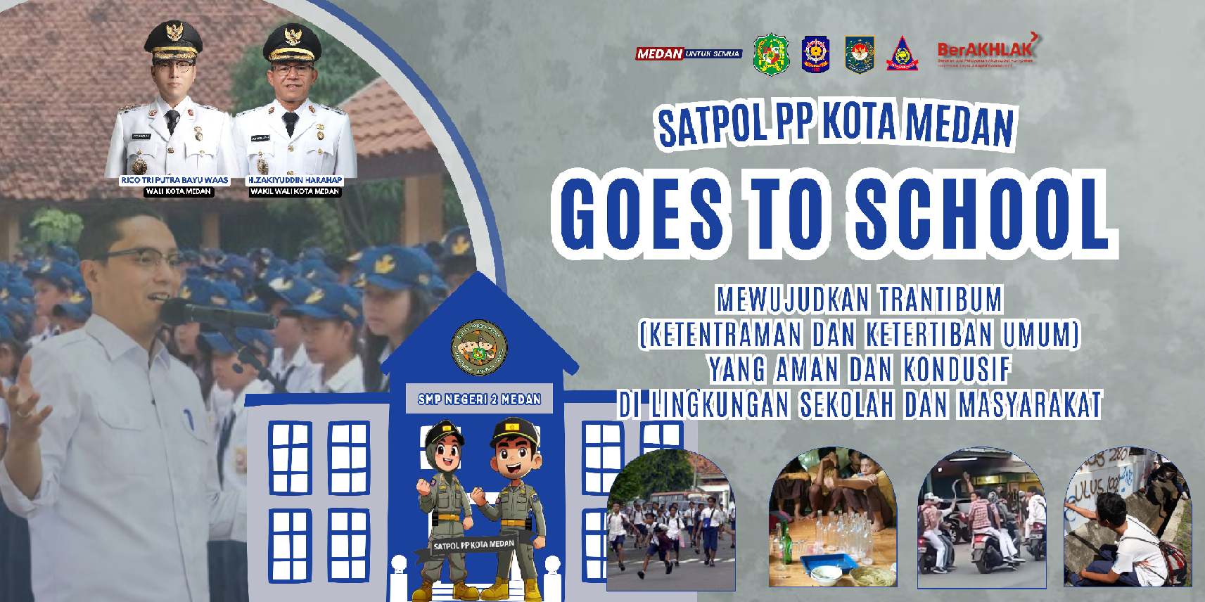Sat Pol PP Kota Medan Goes To School