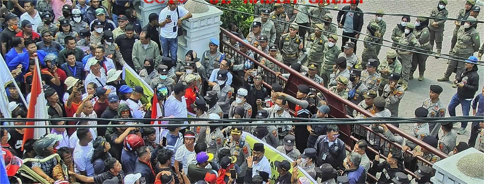 Giat Pengamanan Unjuk Rasa di Kantor Walikota Medan