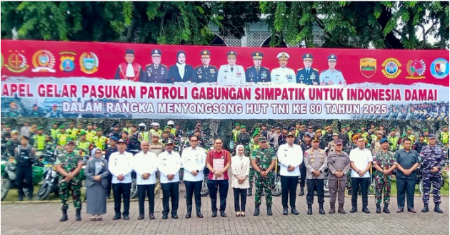 Patroli Gabungan Simpatik Untuk Indonesia Damai Bersama Kodam I/BB